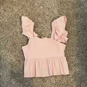 Francesca's Collections Pink Ruffled Kids Blouse